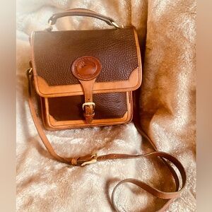 Vintage 1990 Dooney & Bourke Surrey Crossbody Bag Camel & Classic Tan Leather